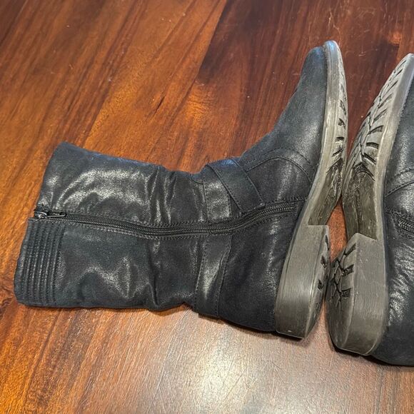 BareTraps Black Midcalf Engineer Boots Shantal Women’s US 8.5 M - Picture 4 of 10